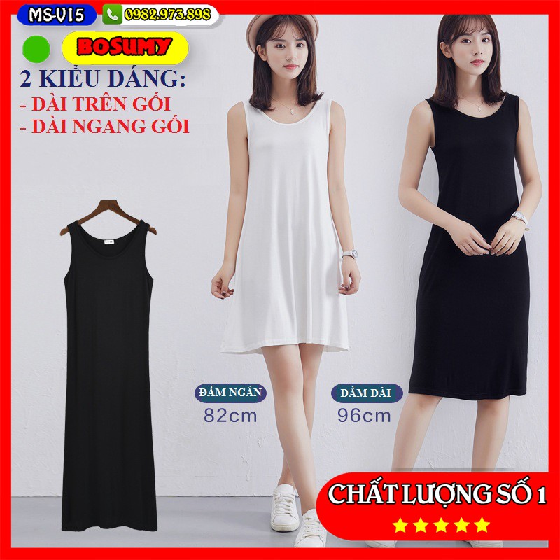 Đầm nữ thun cotton form rộng đầm suông sát nách nhẹ nhàng mặc nhà vô cùng thoải mái