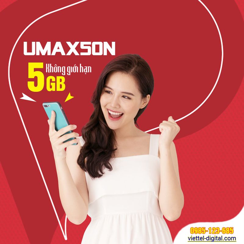 Sim Umax50n- lên mạng không giới hạn, gói bất tử 3 -12 tháng