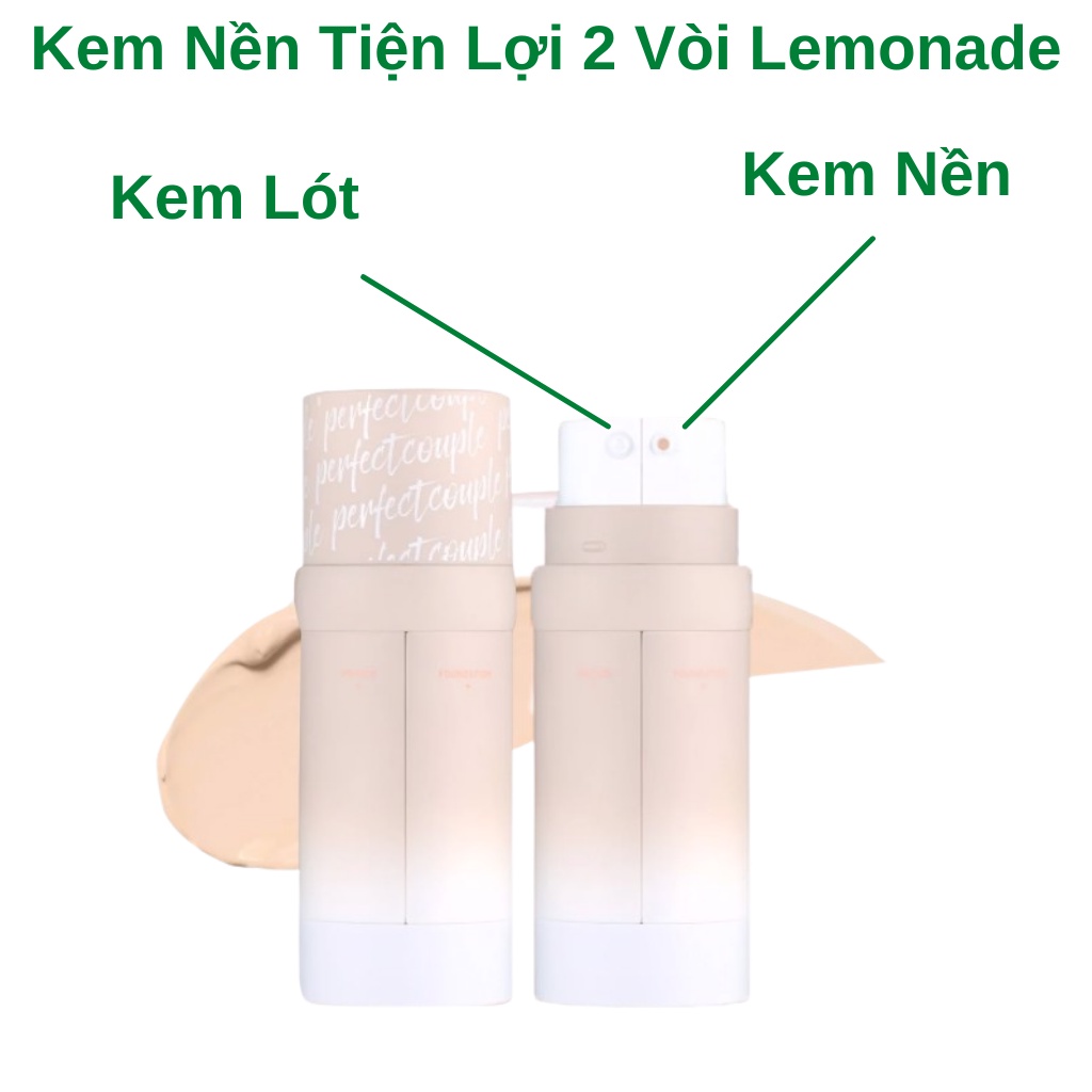  [CHÍNH HÃNG] Kem nền Kèm Kem Lót Lemonade Perfect Couple Dual Foundation 30g | BigBuy360 - bigbuy360.vn