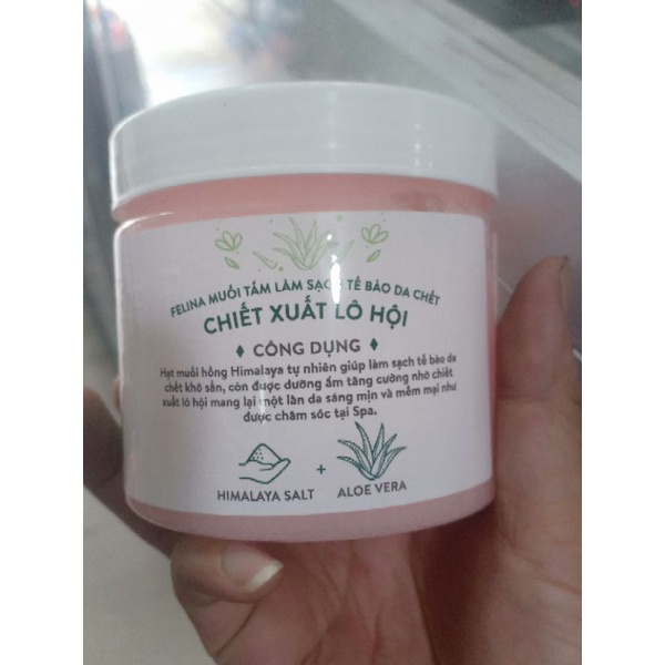 Muối tắm hồng tẩy  tế bào chết toàn thân SPA felina hàng công ty 500g sản phẩm được shop cam kết chính hãng