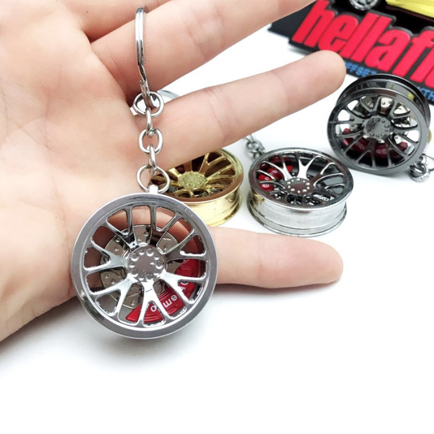 ️🏆️🏆️Móc Khóa Mâm Xe Cao Cấp DN04 - Phanh Đĩa Xoay Được- Cắt CNC-Kim Loại Nguyên Khối