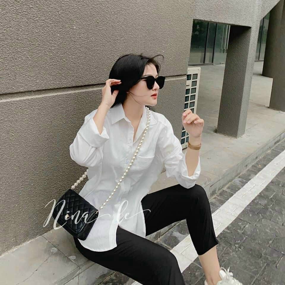 Áo sơ mi đũi form rộng tay dài 1 túi trước cực xinh , chất đũi mềm mịn mát