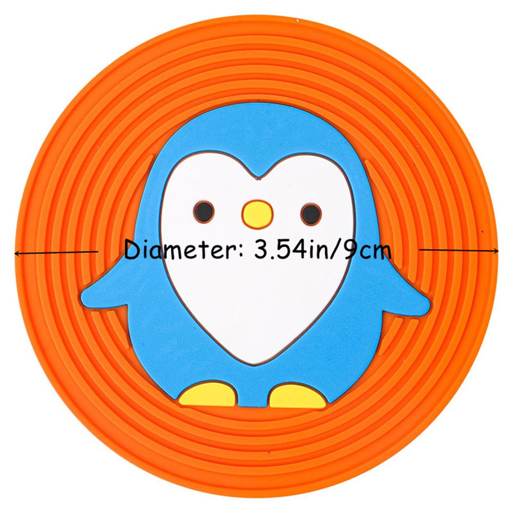 LONTIME Tấm lót cốc nước bằng silicon cách nhiệt chống trượt hình thú hoạt hình dễ thương trang trí bàn ăn