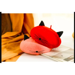 Mũ bê rê beret tai mèo