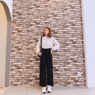 Quần culottes vải lưng cao chuẩn form
