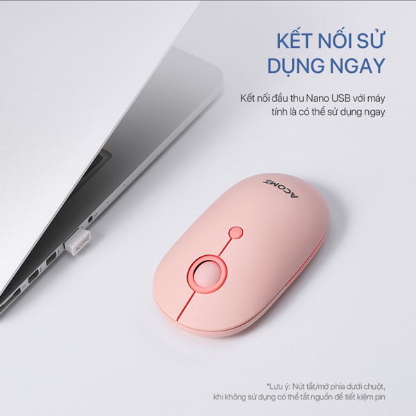 Chuột Không Dây ACOME AM300 2.4GHz Tĩnh Âm - BẢO HÀNH 12  | BigBuy360 - bigbuy360.vn