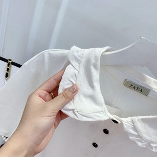 Áo phông cổ đức viền bèo, chất cotton mát mẻ, dáng basic