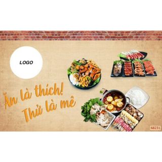 Tranh dán tường quán ăn lẩu nướng nhậu KT 120x80cm