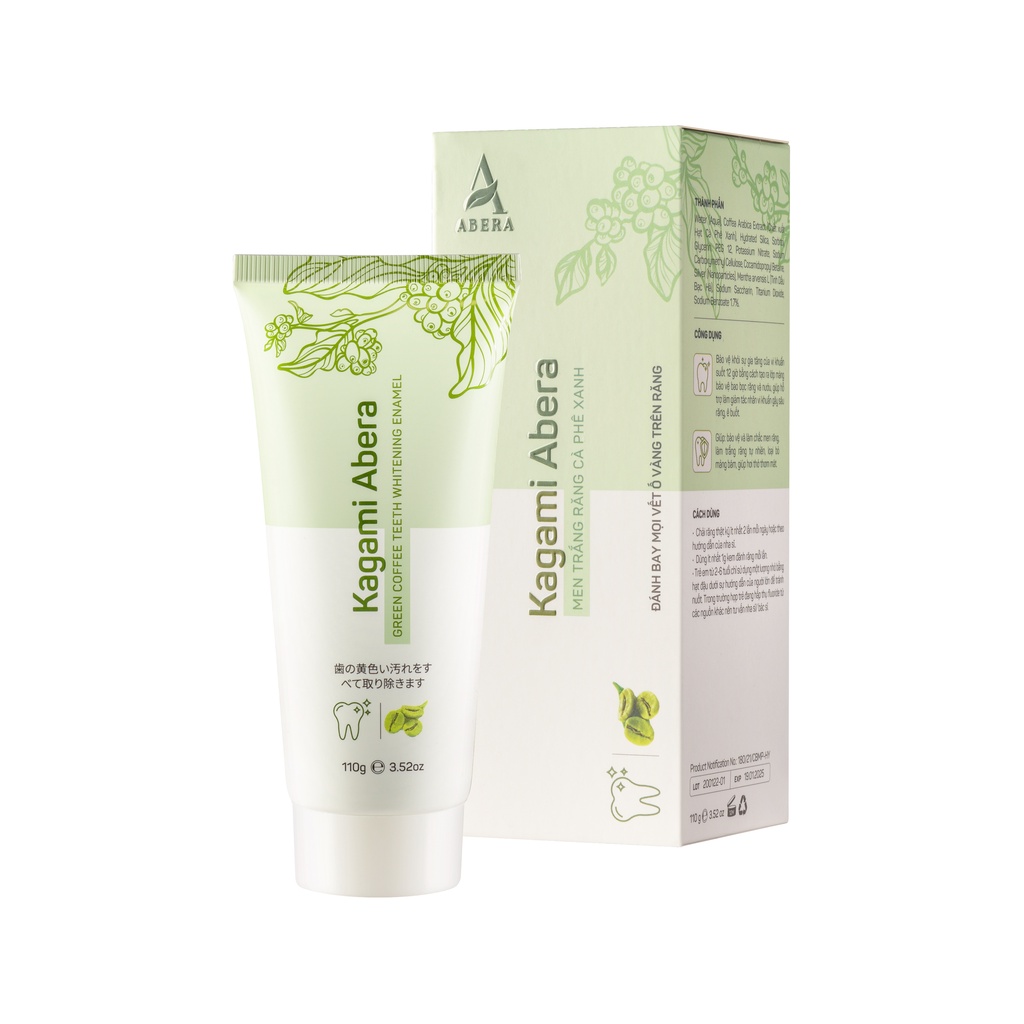 Men trắng răng Kagami Abera 110g - Xử lý ngay mọi vết ố vàng, mảng bám, cao răng hiệu quả