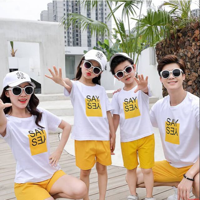 Ship nhanh  1h. Áo SAY YES GIA ĐÌNH + MŨ.  CHẤT BAO ĐẸP