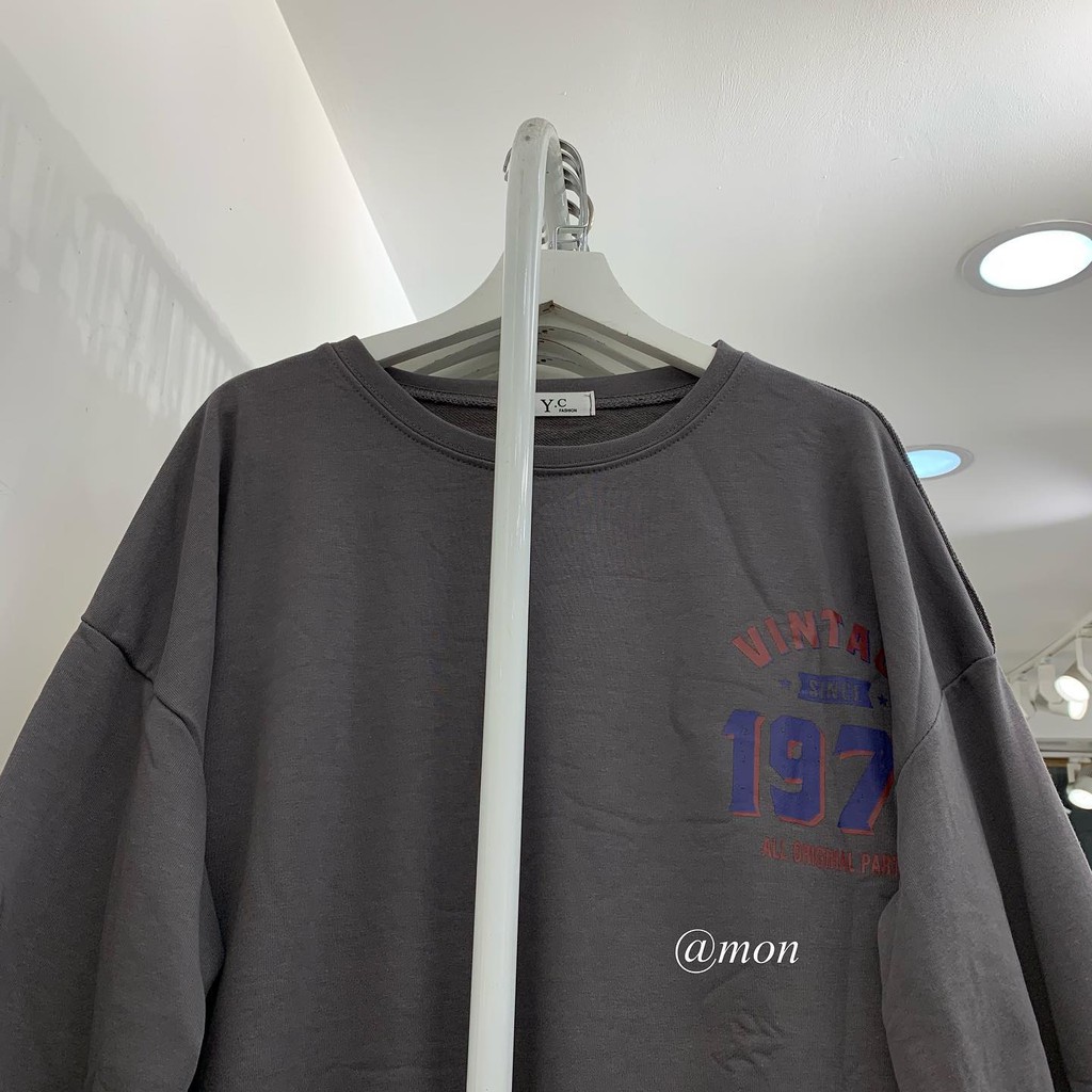 201042 Áo sweater nỉ da cá 1971 - áo nỉ ulzzang nữ freesize | BigBuy360 - bigbuy360.vn