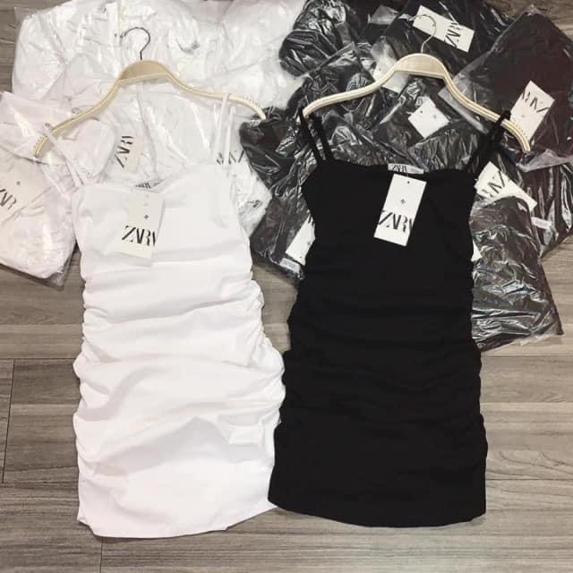 ] Váy body hai dây dúm eo nữ🌷Đầm dáng ôm hai dây tăng đơ nhún eo tôn dáng🌷(free ship) | BigBuy360 - bigbuy360.vn