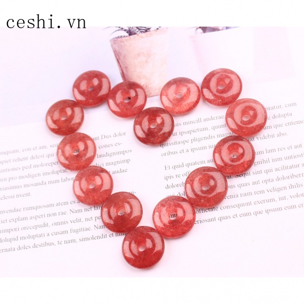 Natural strawberry crystal pendant
