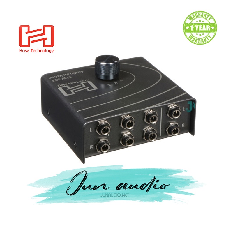 Bộ lựa chọn nguồn âm thanh đầu vào hoặc đầu ra HOSA AUDIO SWITCHER SLW-3331/4 IN TRS TO 3 X 1/4 IN TRS