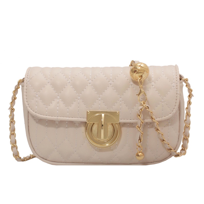 Ielgy Túi Xách Vuông Nhỏ Kết Cấu Nổ Cao Cấp Phối Dây Xích Đeo Vai Phổ Biến Dành Cho Bạn Nữ