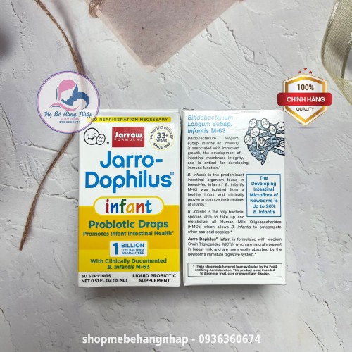 Men vi sinh đẩy đờm Jarrow Jarro Dophilus Infant, USA (15ml dạng giọt)