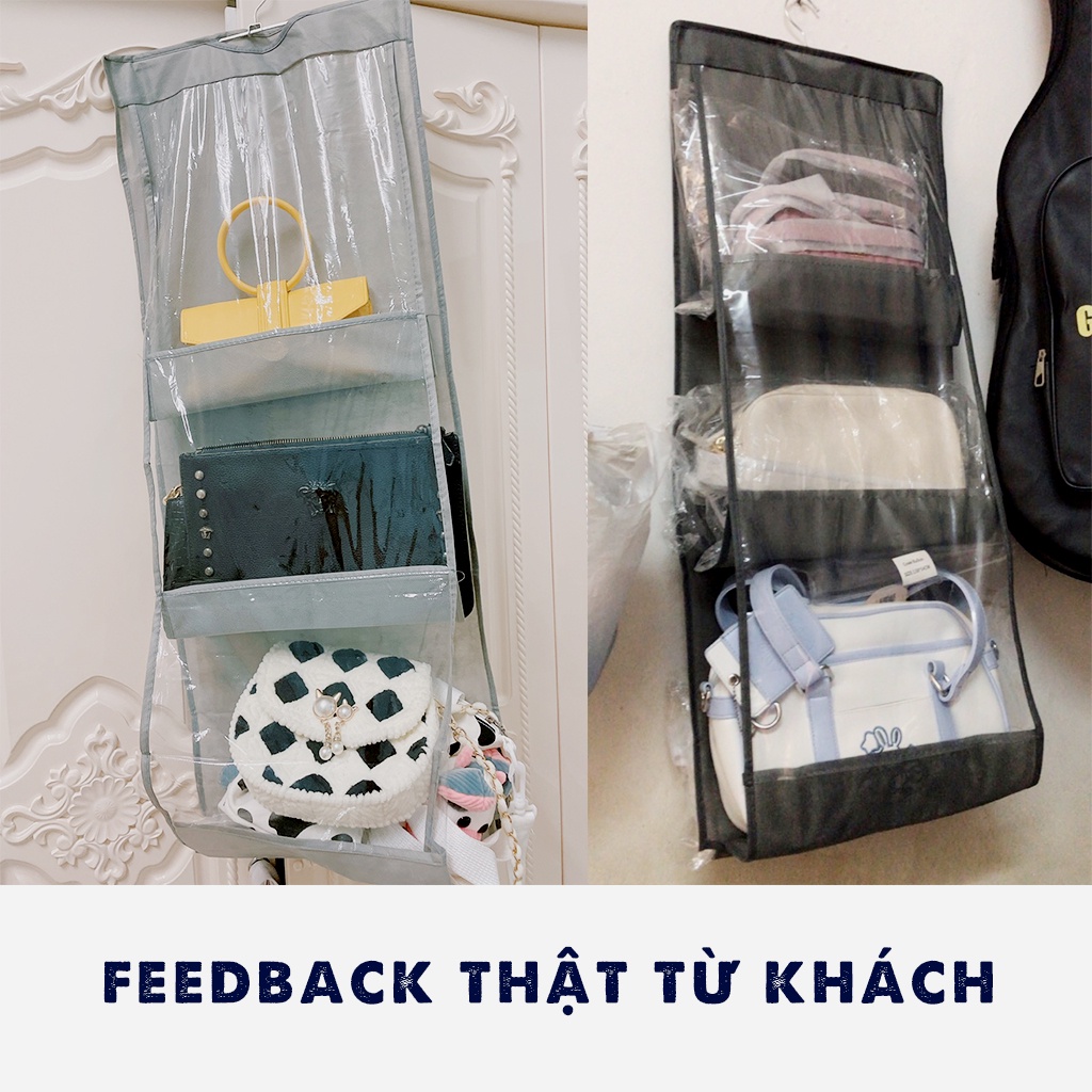 Túi Treo Đựng Giỏ Xách, Đựng Đồ - Giỏ Treo Túi Xách Chống Bụi Bẩn 6 Ngăn và 8 Ngăn – Hàng Nội Địa Trung – BLUE DEER
