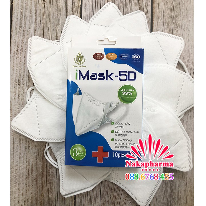 Khẩu trang y tế iMask 5D Duy Khánh – Công nghệ kháng khuẩn tối ưu, chống bụi, không gây dị ứng, dễ thở - 3D i-Mask
