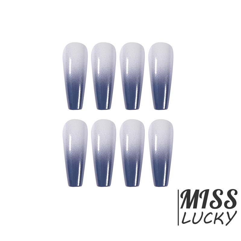 VN (Hàng Mới Về) Set 24 Móng Tay Giả Dài Màu Gradient Thời Trang Cho Nữ