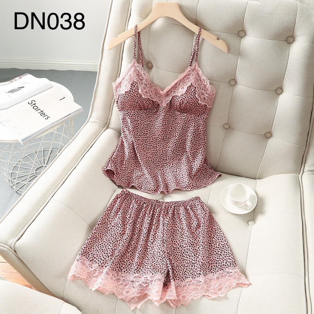 DN038-bộ lụa quảng châu hoạ tiết beo(tặng kèm mút ngực) | BigBuy360 - bigbuy360.vn