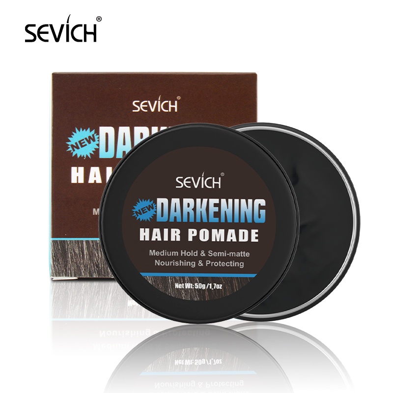 Sáp bùn nhuộm tóc SEVICH tạo kiểu không gây kích ứng da màu đen 50g