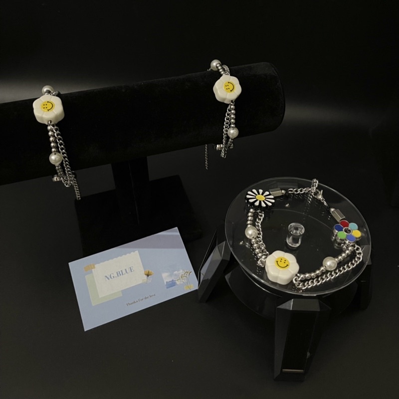 Vòng cổ hình mặt cười xúc xắc hiphop kim loại , tay mặt cười xúc xắc, dây chuyền mặt cười xúc xắc hiphop (VC25).