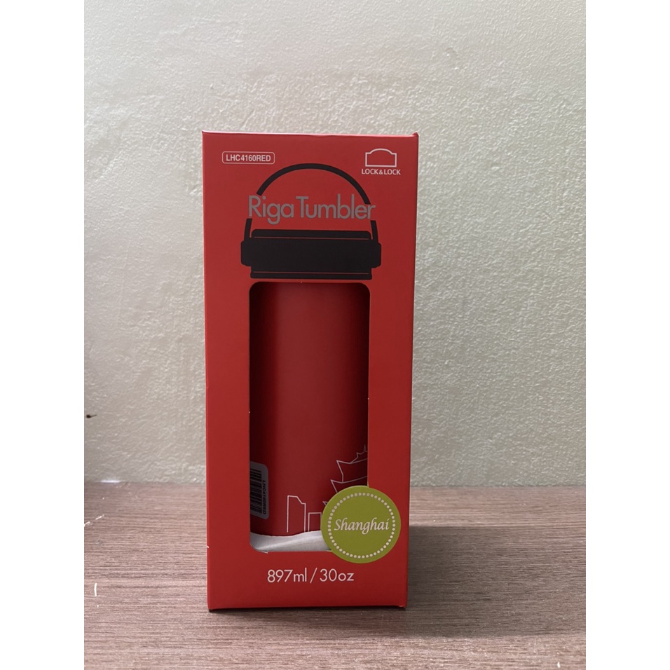 Bình giữ nhiệt LocknLock 897ml Riga Tumbler có khay lưới lọc trà inox và quai xách màu đỏ LHC4160 - K-MALL