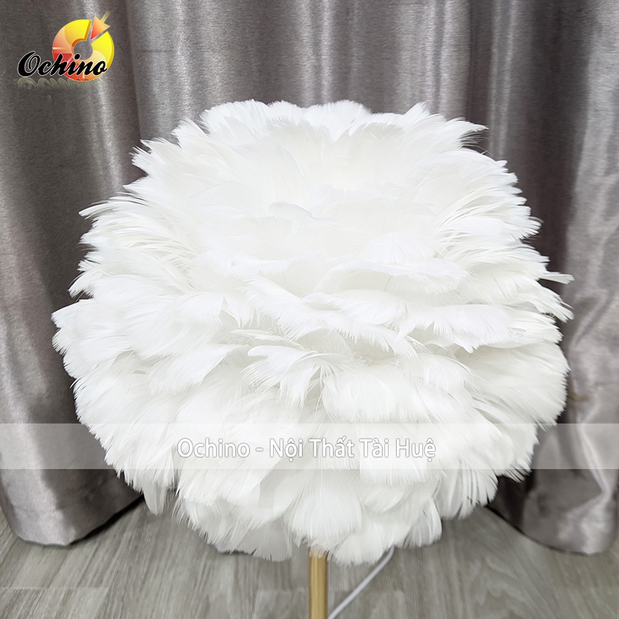 Đèn Lông Vũ, Đèn Ngủ Lông Vũ Hình Đám Mây Chân Mạ Vàng Sang Chảnh Size 30 Cm ( Hình Thật Và Video)