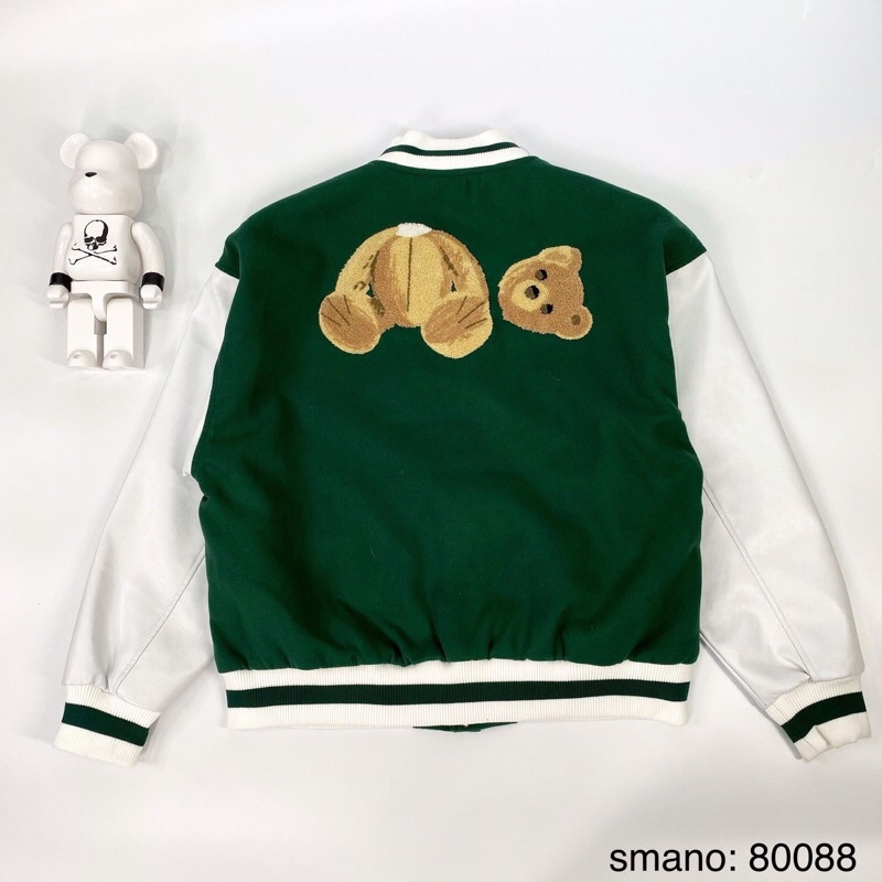 Áo khoác nỉ bomber gấu palm angels mùa thu đông, mặc nam nữ, đơn đôi nhóm, ảnh thật