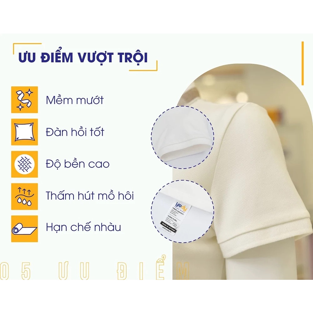 Áo Polo Yody nữ mắt chim phối bo 01 chất liệu Cotton mềm mại APN3704