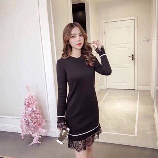 Đầm len phối ren 4 màu