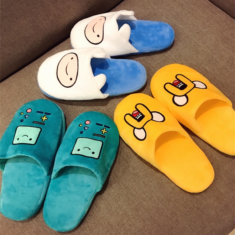 Dép Bông Đi Trong Nhà Cotton Mềm Mại In Hình Hoạt Hình Adventure Time with Finn Jake GP2 Cho Nam Và Nữ