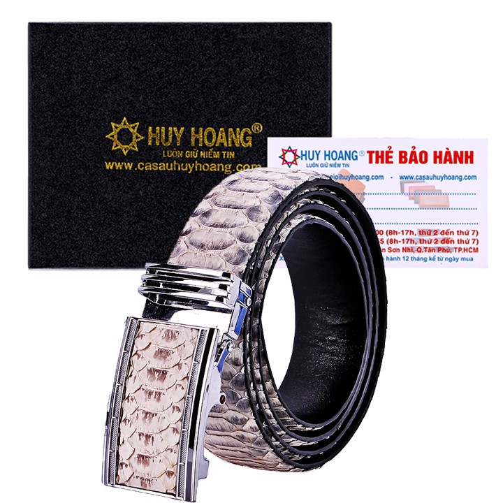 Dây nịt nam da trăn Huy Hoàng vip màu da nguyên thủy-HP4321