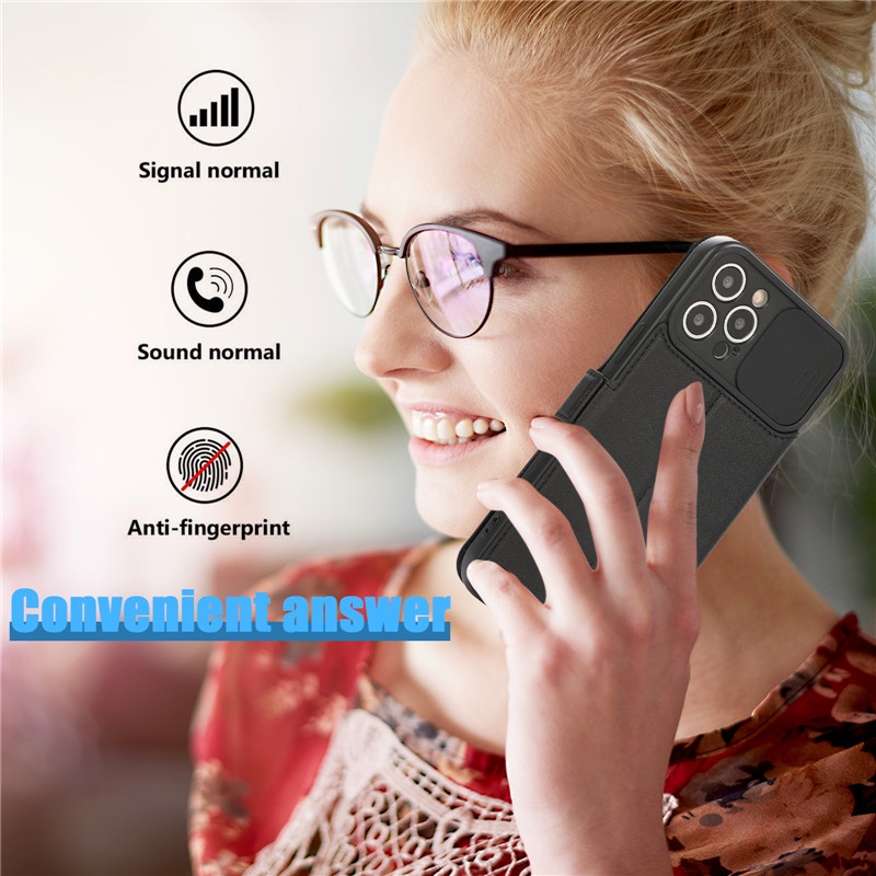 Ốp Điện Thoại Da Nắp Gập Có Ngăn Trượt Đựng Thẻ IPhone 14 Pro Max 13 Pro Max 7 8 6 6S Plus SE 2020
