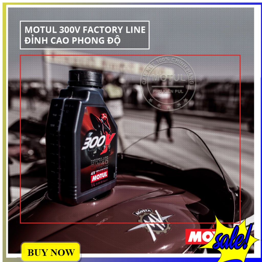 Nhớt Motul 300V 5W40 1 Lít Cho Moto, Xe Phân Khối Lớn - Hàng Chính Hãng