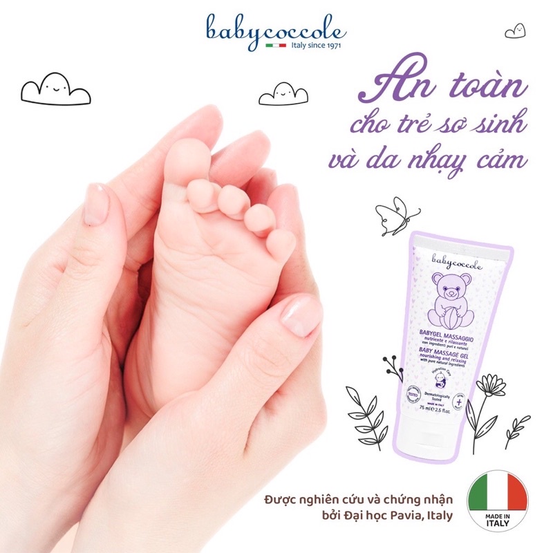 Gel massage chiết xuất hạnh nhân Babycoccole 0M+ an toàn cho bé 75ml