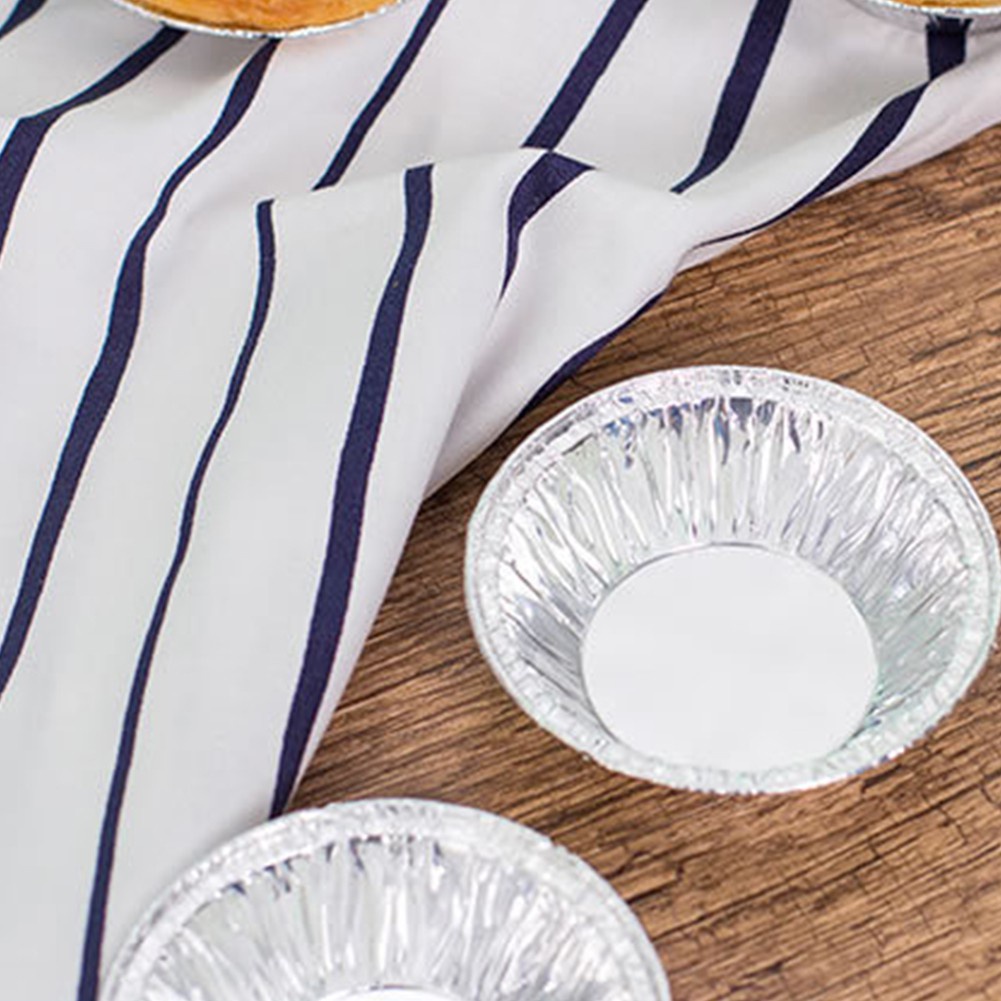 Set 100 đế làm bánh tart trứng hình tròn sử dụng một lần tiện dụng FAMAHA