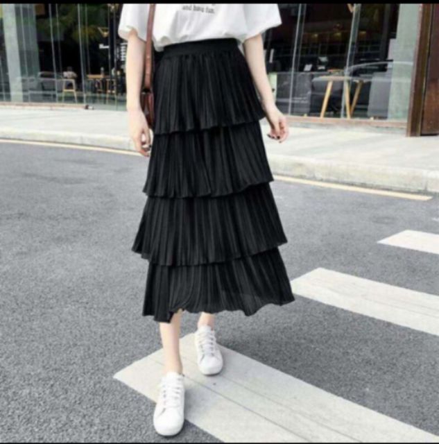 Chân váy dài tầng chấm bi( loại đẹp) | BigBuy360 - bigbuy360.vn