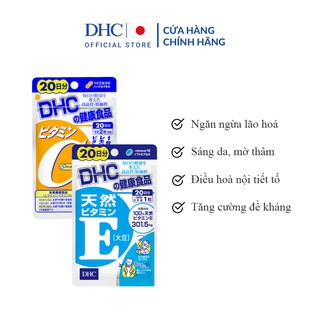 Combo Viên Uống DHC Trắng Hồng Và Mịn Màng 20 Ngày VitaminE & VitaminC