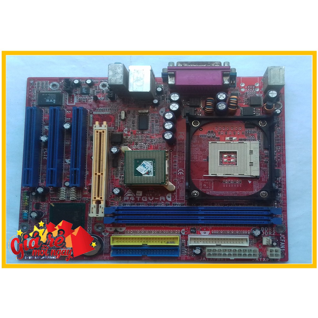 Combo main Biostar P4TGV-R - DDRam1 512MB - VGA Card AGP - CPU chân kim socket 478 decor