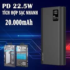 Pin Sạc Dự Phòng 10000mah, 20000mah WK 121/123, cổng sạc USB - TypeC sạc nhanh PD 5A 22.5W dành cho IP 11/12, Samsung