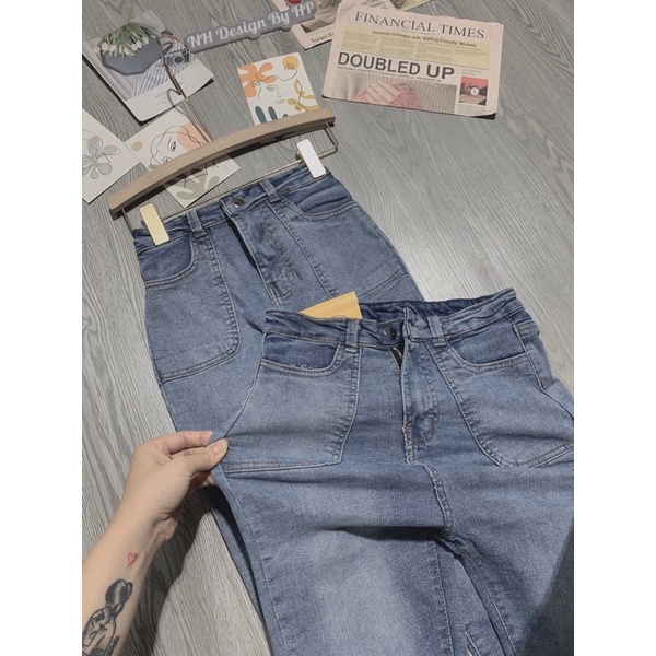 Quần jeans ôm giãn túi vuông ốp | WebRaoVat - webraovat.net.vn