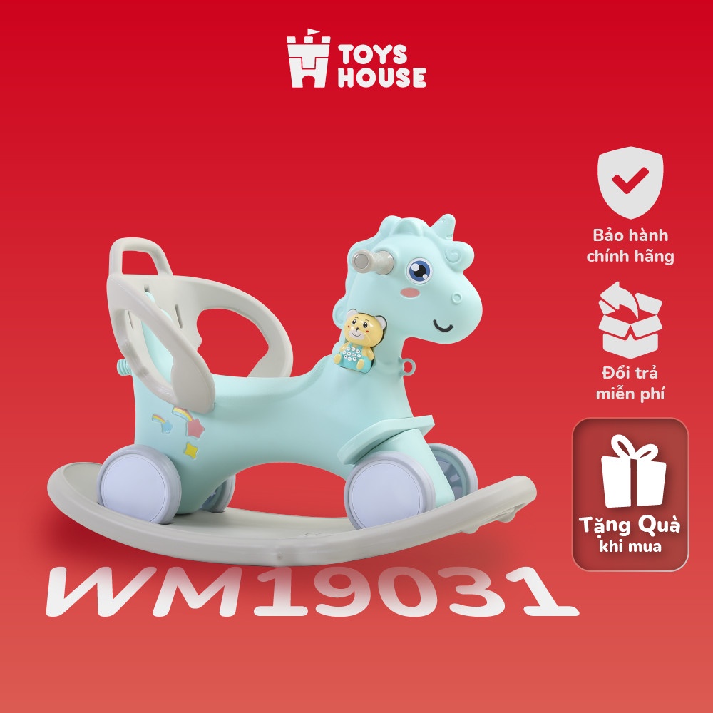 Ngựa bập bênh đa năng kiêm xe chòi chân và xe đẩy cho bé Toys House WM19031, hàng chính hãng cho bé
