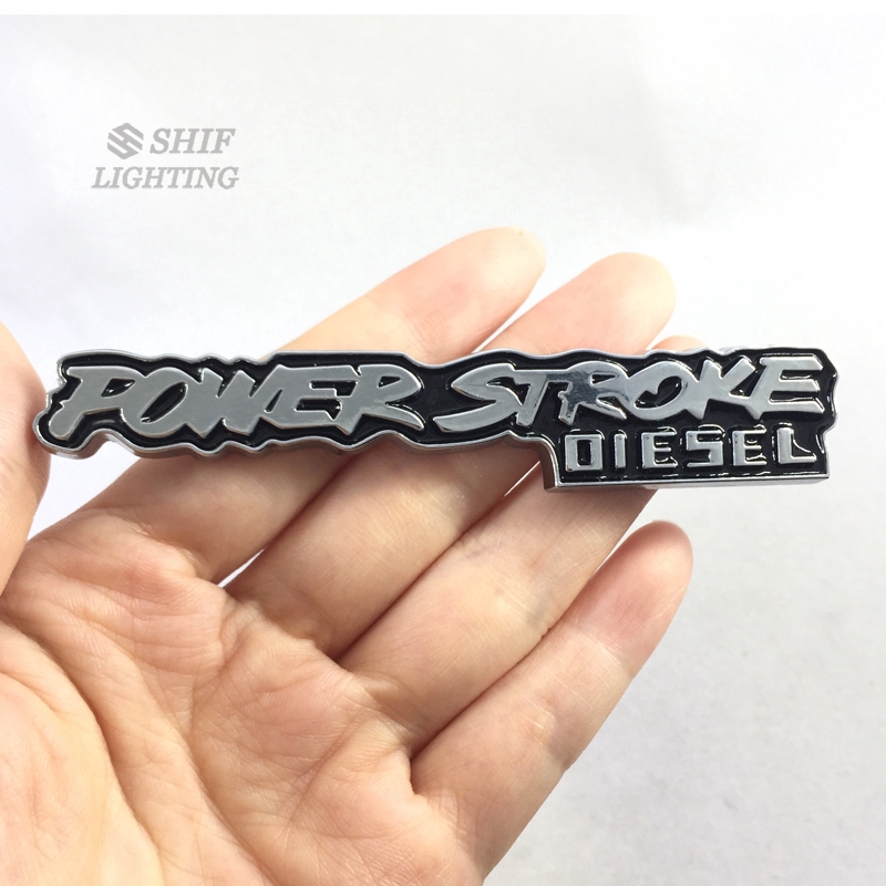 Logo trang trí xe hơi họa tiết POWER STROKE bằng im loại hợp thời trang