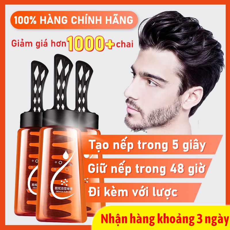 Gel vuốt tóc kèm lược Keo tóc keo vuốt tóc nam cao cấp chai 280ml kèm lược tiện dụng thân thiện với mọi loại tóc