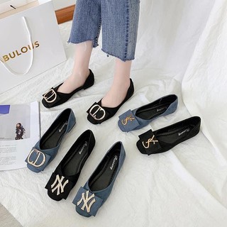 (HÀNG CÓ SẴN) Giày búp bê da lộn khoá đá BIG SIZE 35-43