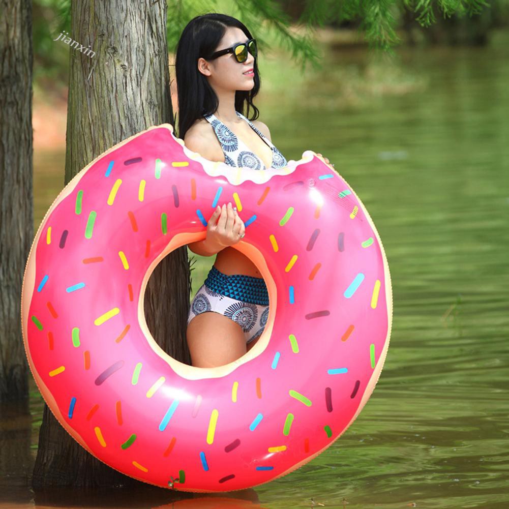 Phao bơi hình bánh Donut bị cắn ngộ nghĩnh thú vị nhiều kích thước để lựa chọn