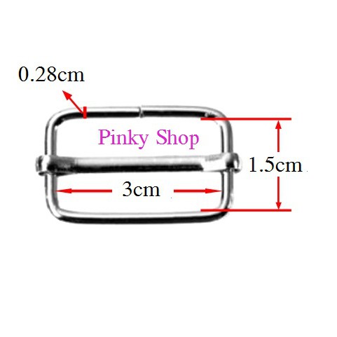 [ Rẻ vô địch ] Khoen tăng giảm chữ nhật 3cm màu bạc tăng giảm dây đeo túi xách balô Pinky Shop