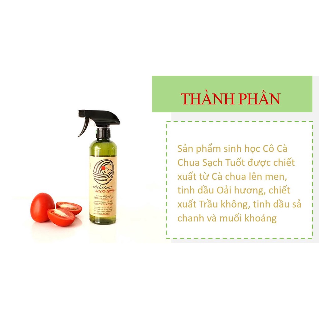 Nước lau đa năng hữu cơ CÔ CÀ CHUA Sạch Tuốt khử mùi diệt khuẩn nhà tắm bếp kính -  lên men từ quả cà chua