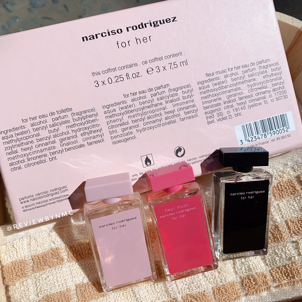 Set nước hoa mini Narciso Rodriguez for her (7.5 ml x3)